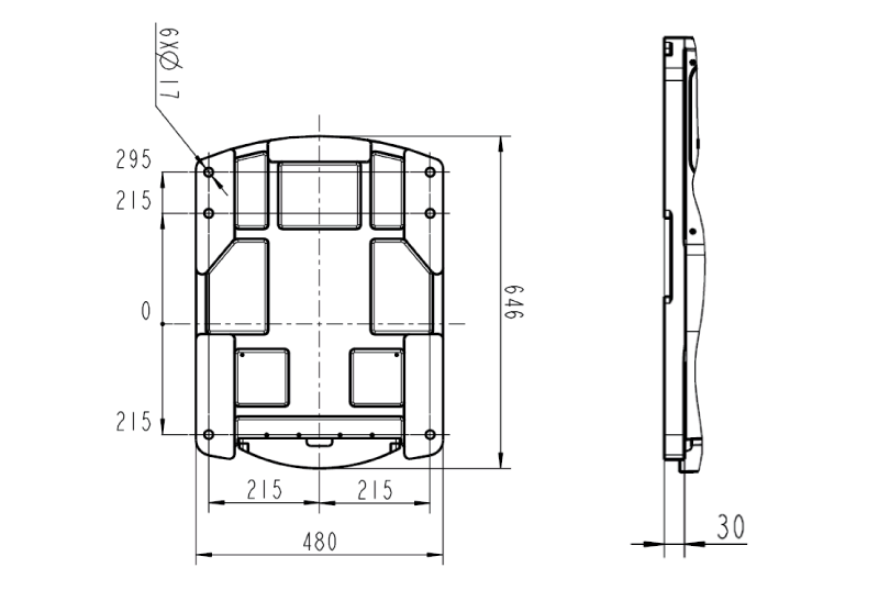 MOUNTING DIMENSION OF ROBOT BASE VBRP10-1